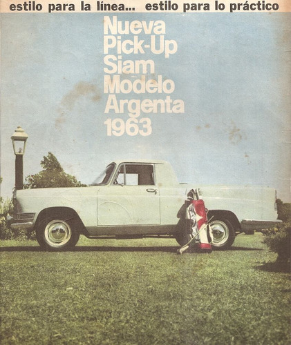 Publicidad Pick-up Siam Modelo Argenta 1963 (380)