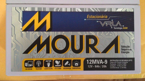 Imagem 2 de 3 de 4 Bateria Estacionaria Moura 12v 9 Amp Carga Nota Fiscal