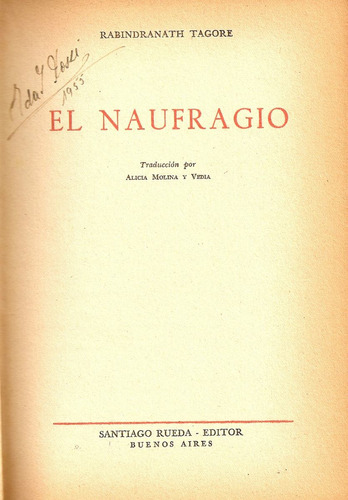 El Naufragio - Tagore - Santiago Rueda Editor