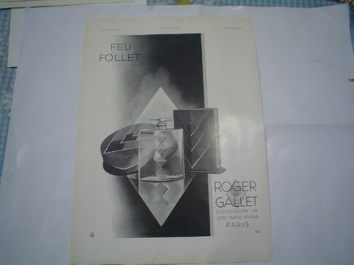 Feu Follet Perfume Roger Gallet Antigua Publicidad 1931