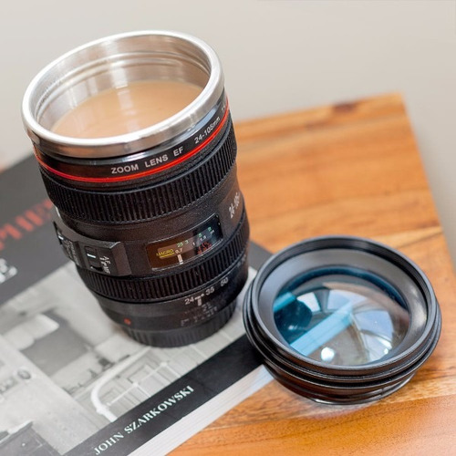 Imagen 4 de 6 de Tazon Mug Tipo Lente De Camara Fotografica De Aluminio
