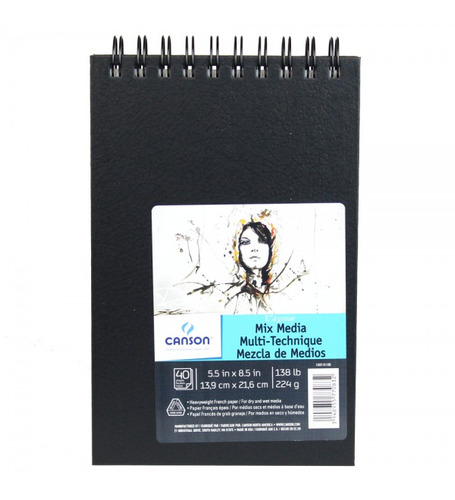 Bloco Canson Sketch Book Mix Media 13x21 40fls 224grs