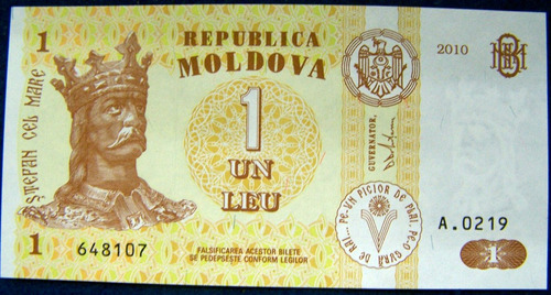 Moldavia 1 Leu 2010 * Sin Circular *