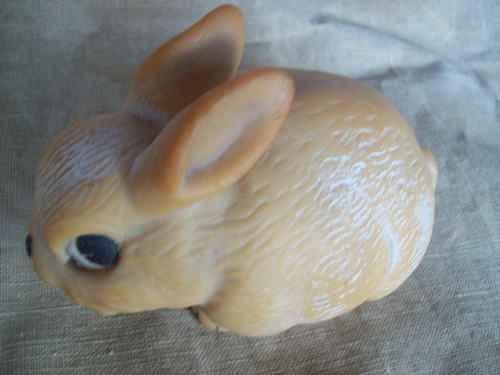 Antiguo Juguete De Goma Blanda Con Chifle - Conejito