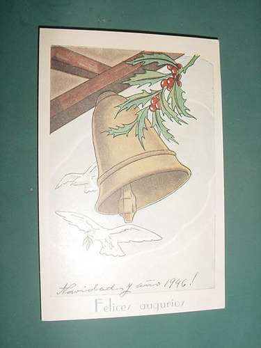 Postal Postcard Argentina Campanas Navidad 1946 Ilustrada