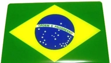 Adesivo Resinado Da Bandeira Do Brasil Para Carros Ou Motos