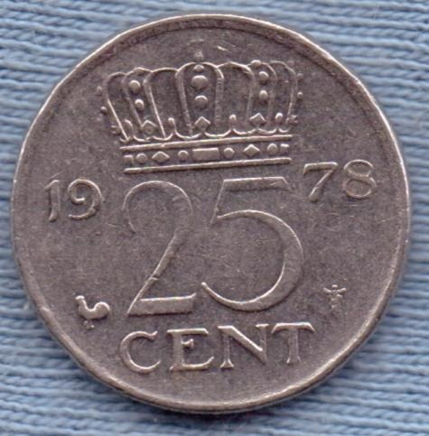 Holanda 25 Cents 1978 * Juliana I *