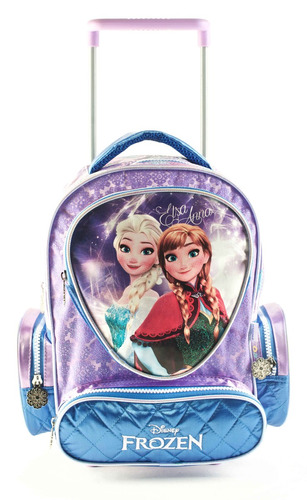 Mochila Con Carro Frozen Jardin Con Licencia Original 12