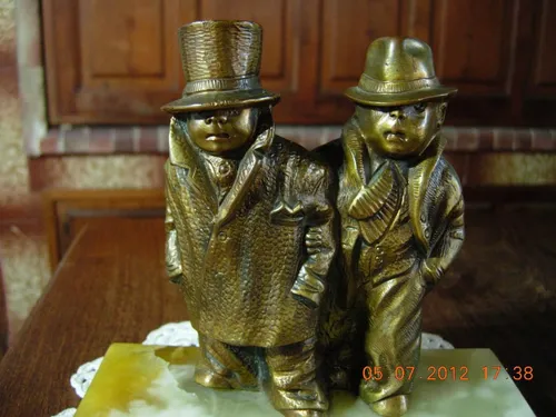 Pareja De Hombres Guapos De Bronce Macizo Muy Pesado (Usado)
