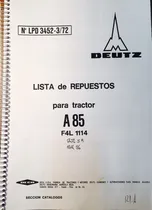 Comprar Manual De Repuestos Tractor Deutz A85 Y Fahr 86 Caja De 5ta