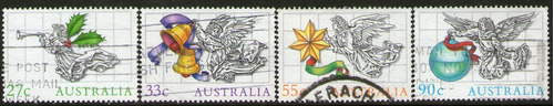 Australia Serie Completa X 4 Sellos Usados Navidad Año 1985