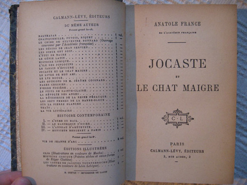 Anatole France - Jocaste Et Le Chat Maigre