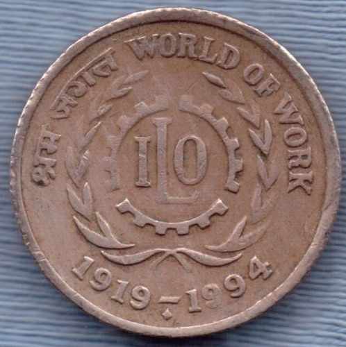 India 5 Rupees 1994 * Organizacion Internacional Del Trabajo