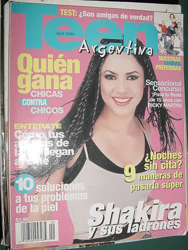 Revista Teen 4/99 Shakira Artistas Tv Cine Citas Test Amigas