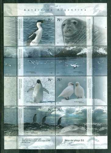 Fauna Antártica. Serie Mint 2864/71. Hojita Block Completa De 8 Estampillas Nº B125 - Argentina 2007 -