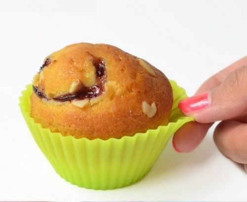 12 Forminhas Mini Cupcake Silicone Redonda Ø 5 Cm Gelatinas
