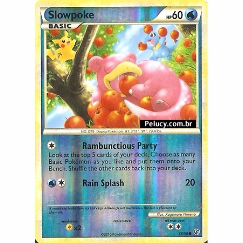 Slowpoke - Pokémon Água Comum 66/90 Foil - Hs Undaunted