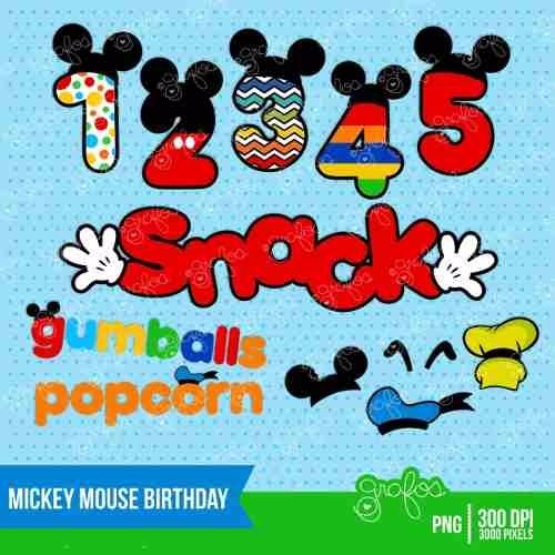 Kit Imprimible Mickey Mouse 3 Imagenes Clipart