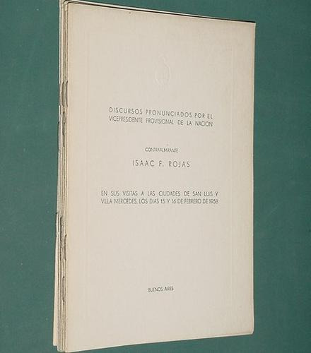 Discurso Isaac Rojas - 15/16feb58 - San Luis -villa Mercedes