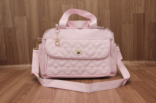 Imagem 2 de 3 de Kit Bolsas Bebê Maternidade Coração Rosa