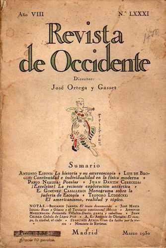 Revista De Occidente - Año Viii - Numero Lxxxi - Marzo 1930