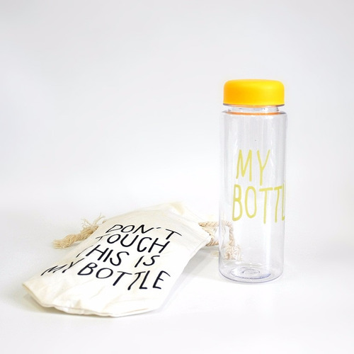 Combo Botella X2 Botilito Agua + Forro My Bottle Amarillo