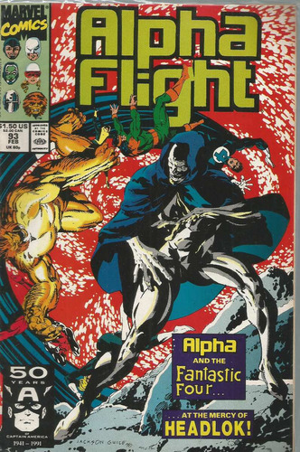 Alpha Flight Nº 93 - Em Inglês - Editora Marvel - Formato 17 X 26 - Capa Mole - 1990 - Bonellihq Cx02 Abr24