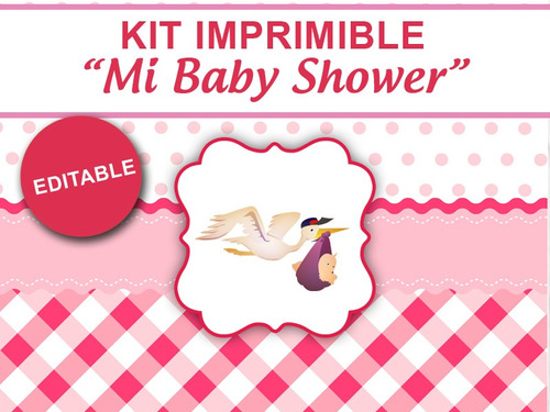 Kit Imprimible Mi Baby Shower Para Nena, Candybar, Golosinas