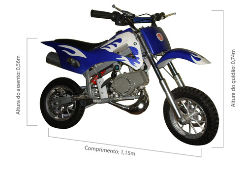 Mini Moto Cross Infantil À Gasolina 49cc Bz Fire