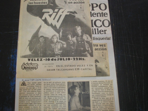 Riff....(publicidad Del Recital De Julio 1983..)