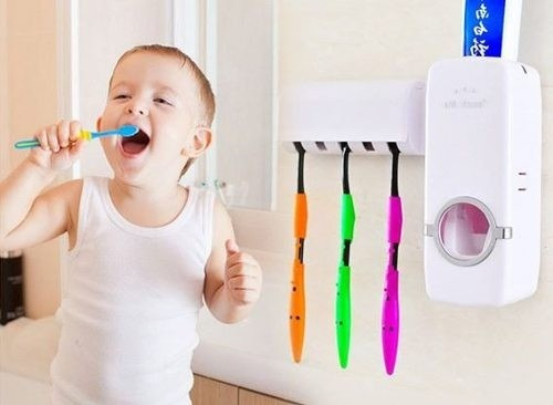 Dispensador De Pasta Dental Con Organizador De Cepilos!!!