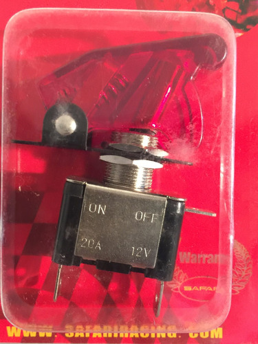 Interruptor Llave Switch C/ Led Luces Tuning Tapa Roja