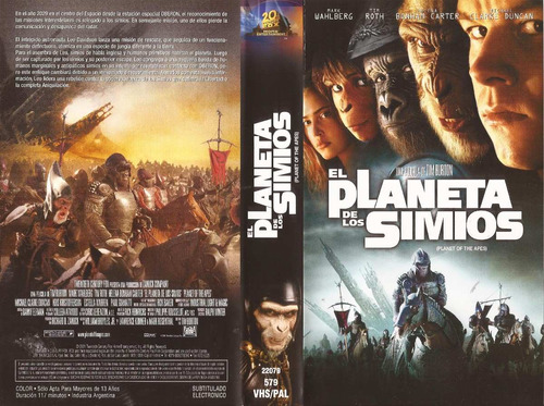 El Planeta De Los Simios Vhs Tim Burton Mark Wahlberg