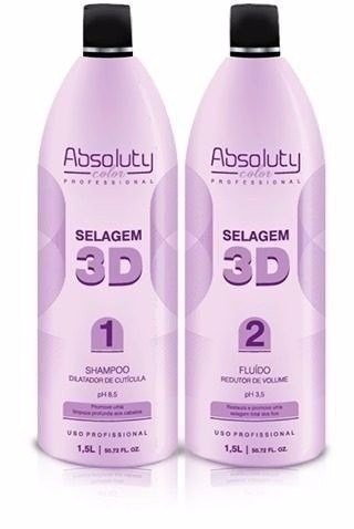Selagem 3d Absoluty C/1,500ml Cabelos 100% Lisos - Original