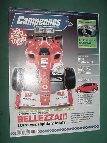 Revista Automovilismo Campeones 24 Test Honda Fit Ferrari