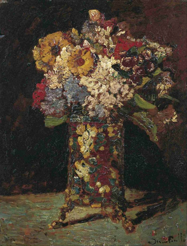 Lienzo Canvas Arte Florero Adolphe Monticelli 65x50