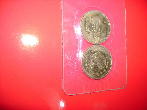 Paquete Con Dos Monedas De 1000 Pesos De 1989 Juana De A. (Usado)
