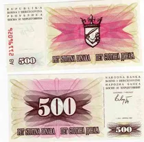Comprar Billete De Bosnia De 500 Dinara Año 1992 Sin Circular