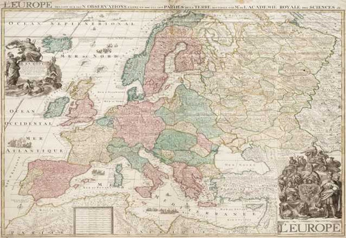 Lámina 45 X 30 Cm. - Mapa De Europa De Jan Luyken En 1700