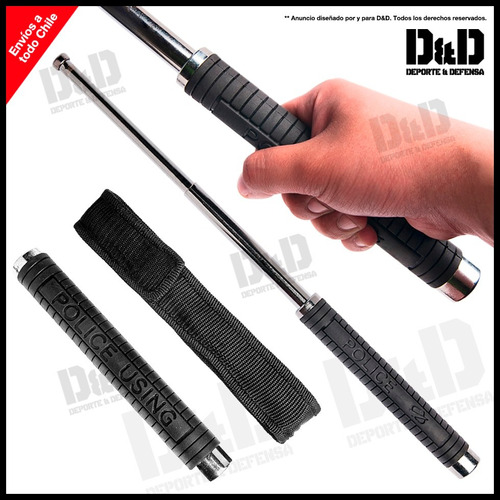 D&d Baston Profesional Retractil Defensa Personal Engomado