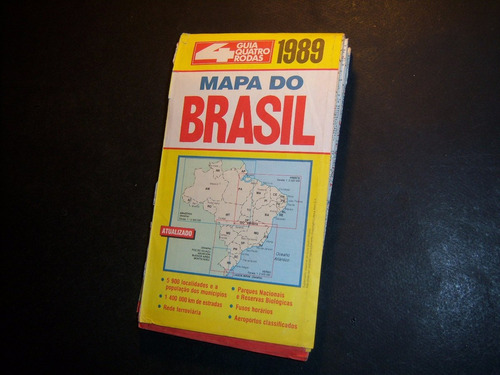 Mapa Do Brasil 1989 . Guia Quatro Rodas . Escala 1:2.500.000