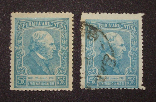 Argentina Lote 2 Sellos Gj 527f Error Arg=n Mint Usado L0654