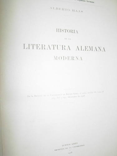 Libro Historia De La Literatura Alemana Moderna Alberto Haas