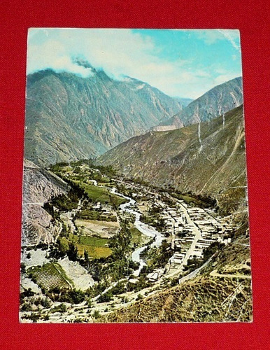 Antigua Postal Churín Perú Vista Población Swiss Foto 1974