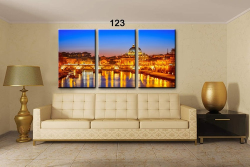 Cuadros Tripticos Artesanales Lienzo Algodón - 150x90 Cm
