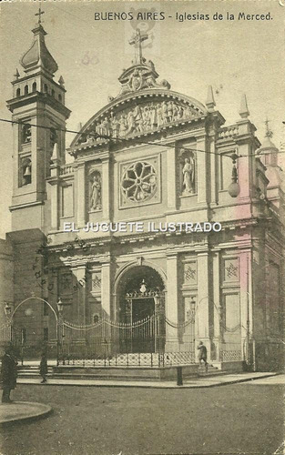 Pb12 Postal Circulada Iglesia Merced 1930 Buenos Aires Casco