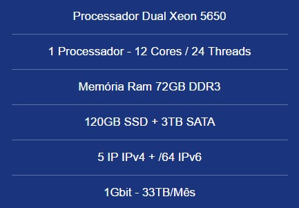 Servidor Dedicado Dual Xeon 5650-72gb Ram-120gb Ssd+3tb -5ip