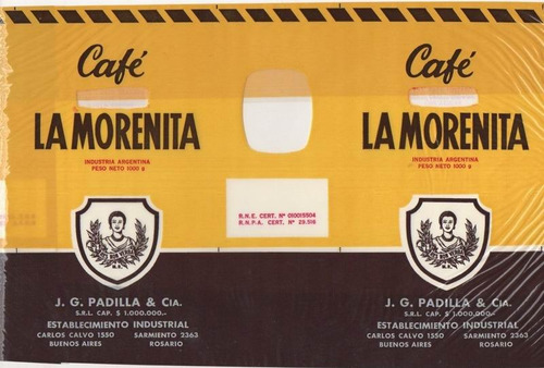 Cafe La Morenita Antigua Etiqueta De Muestrario Original (a)