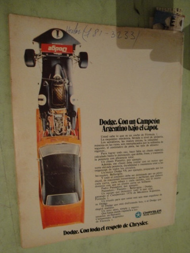 Publicidad Dodge Gtx V8 Año 1977