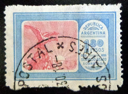 Argentina, Sello Aéreo Gj 653 1p80 1era Serie Usado L8341
